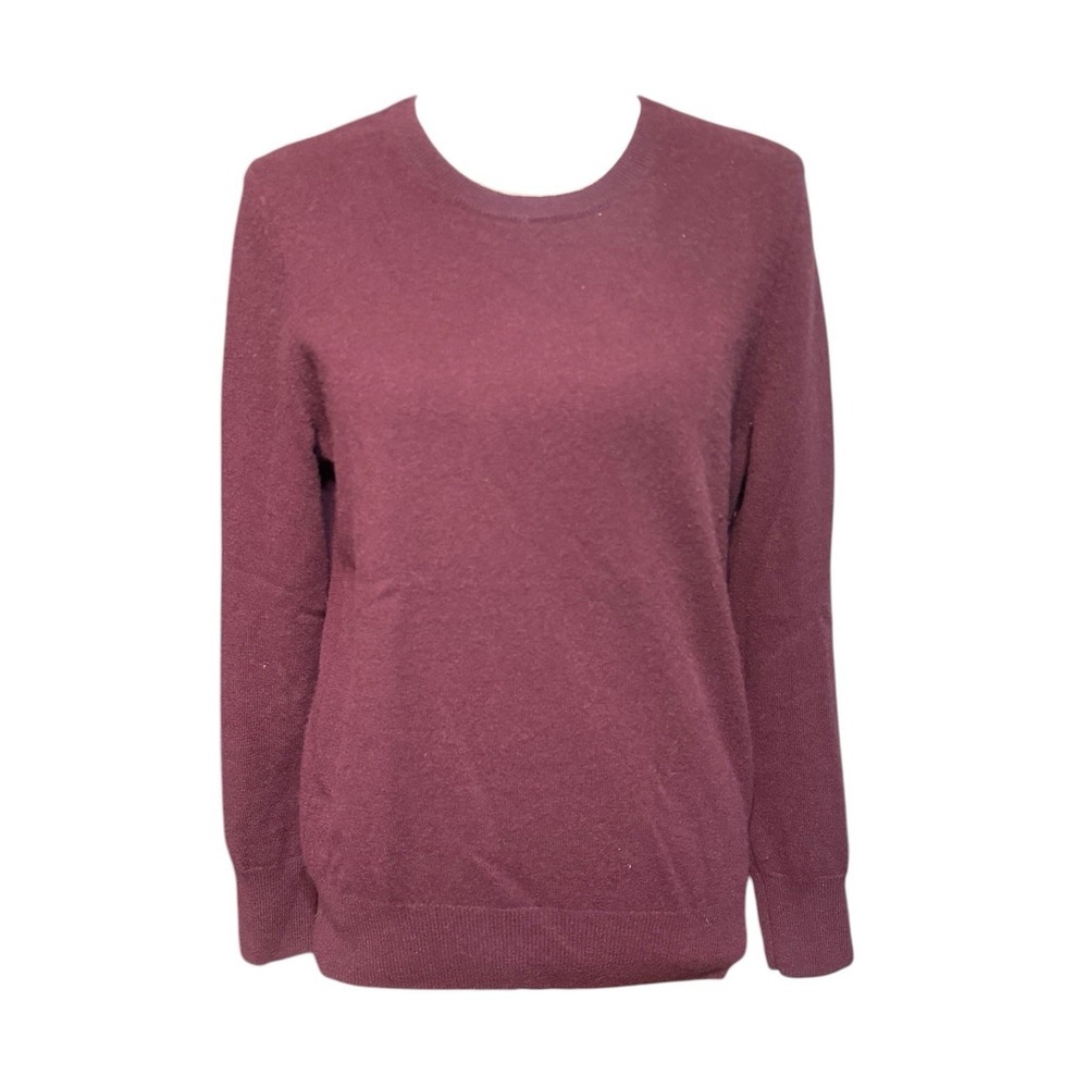 Naadam Sweater Size Medium Original 100% Cashmere‎ Sweater Burgundy Red Crewneck